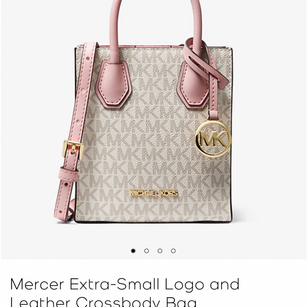 Michael Kors Mercer extra-small Logo - Pink and Cream Crossbody Bag